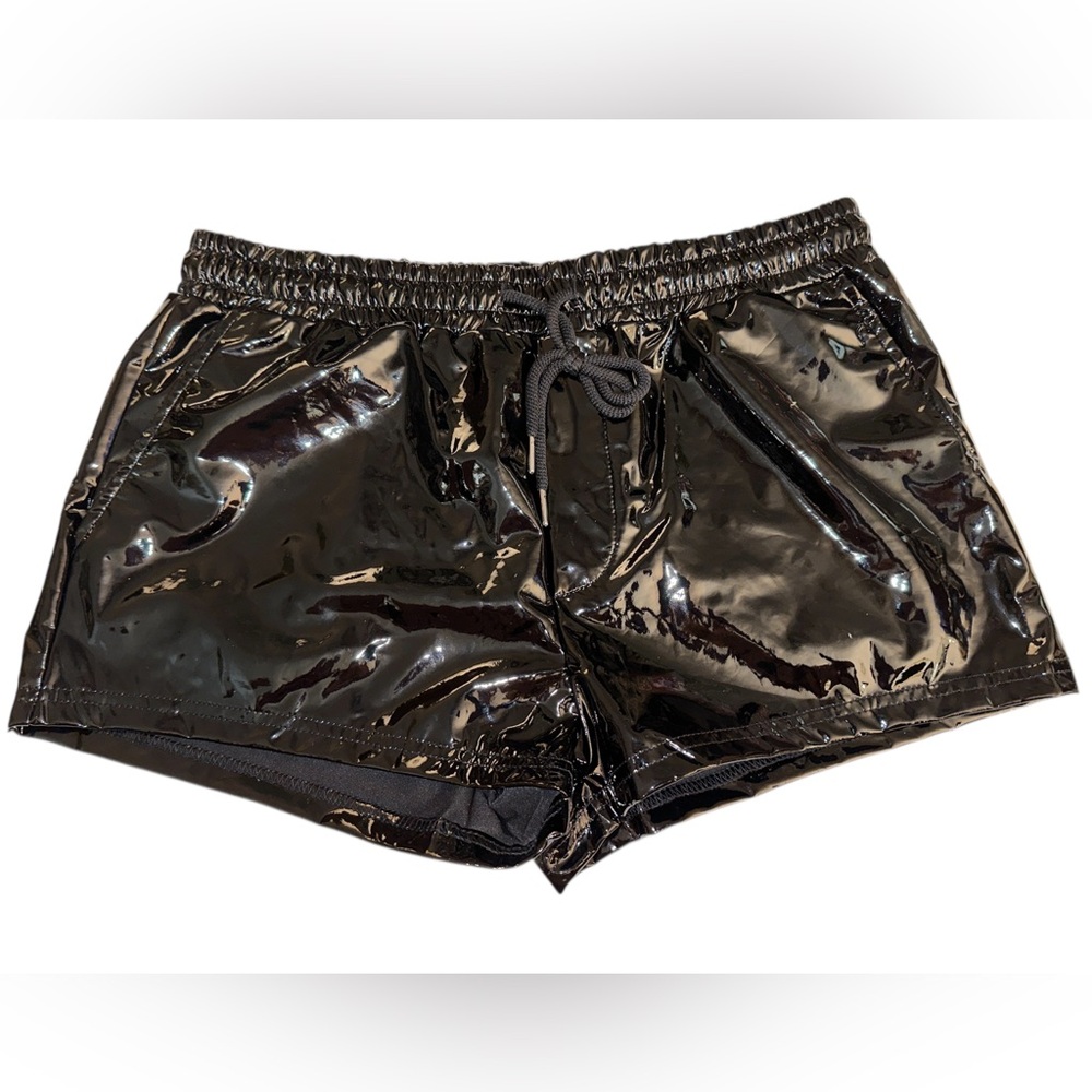 SHEIN- Men’s- Glossy Black Patent Leather Look- Sz M- EUC